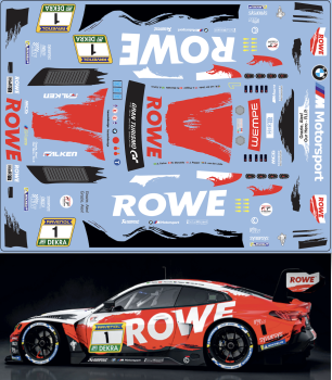 Decal BMW M4 GT3 24h Nürburgring 2026 Rowe Racing #1 FFSFD1077v08 Scale 1:24